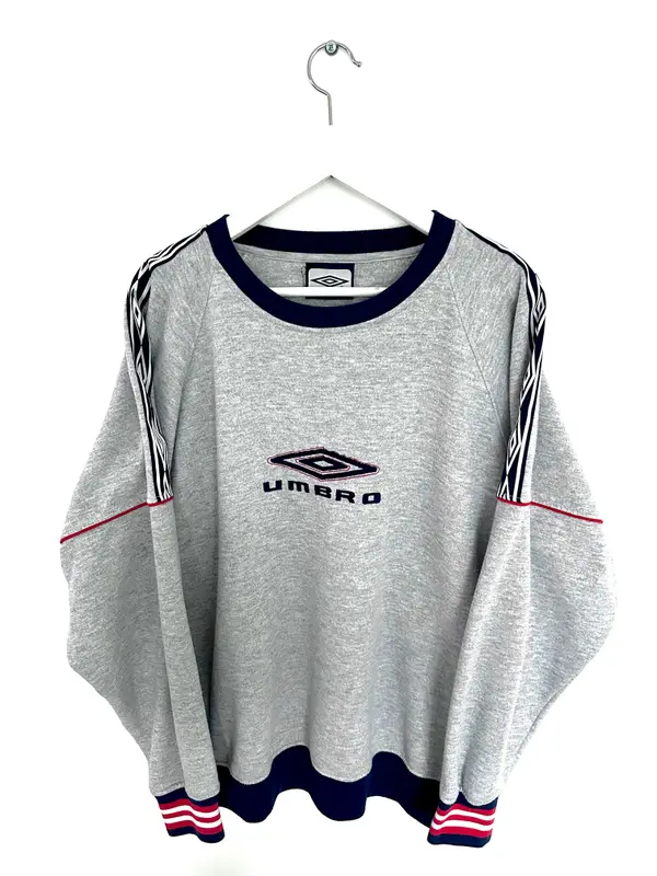 Umbro Sweatshirts — Umbro 90s Big Logo Spellout Sweatshirt Grey