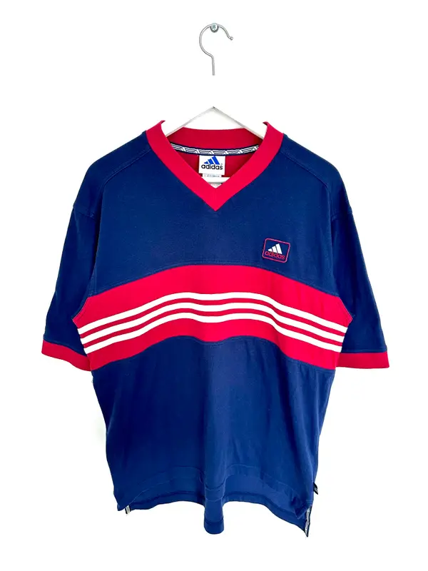 Adidas T-shirts — Adidas 00s Colorblock Stripe Tee Red/Navy