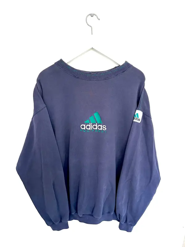 Adidas Sweatshirts — Adidas 90s EQT Big Logo Sweatshirt Navy