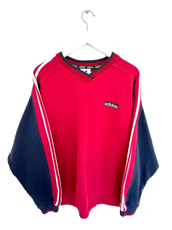Adidas Sweatshirts — Adidas 90s Colorblock Sweatshirt Red/Navy